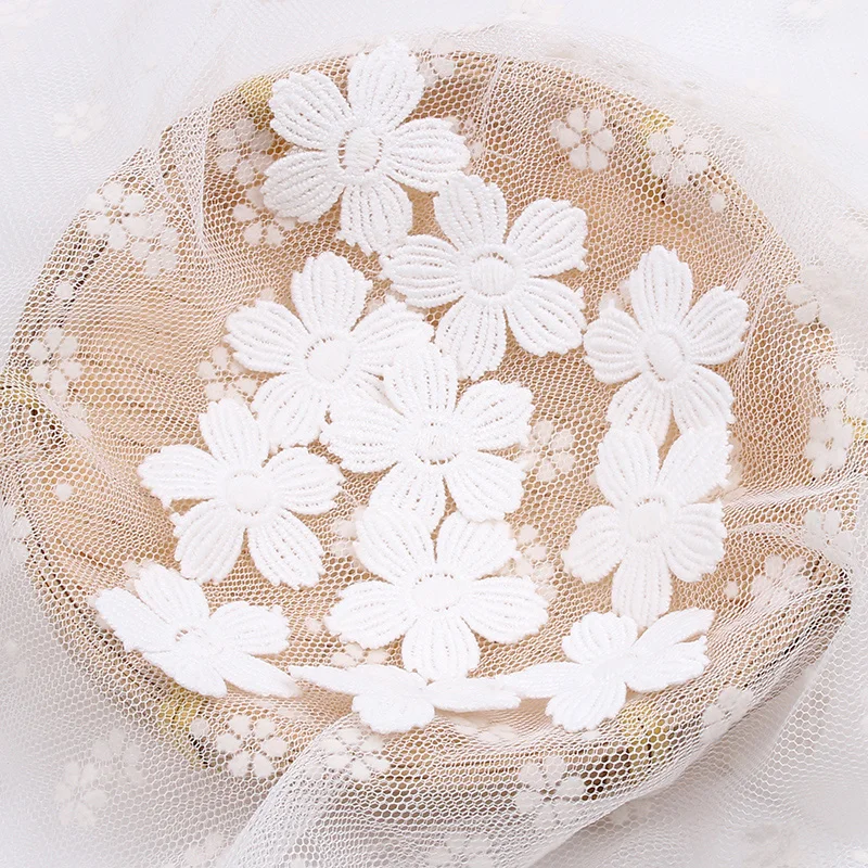 20 шт./лот 35 мм цветок кружево Аппликация отделка Сетка для одежды аксессуары