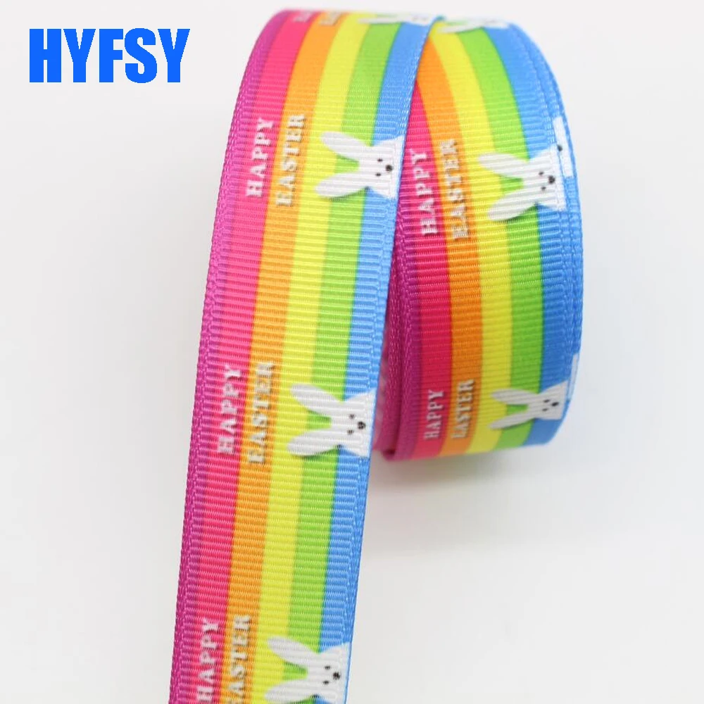 Продукт 22 25 мм пасхальное яйцо кролик мультфильм лента 10 ярдов DIY ручной работы Материал Подарочная упаковка бант одежда материал корсаж