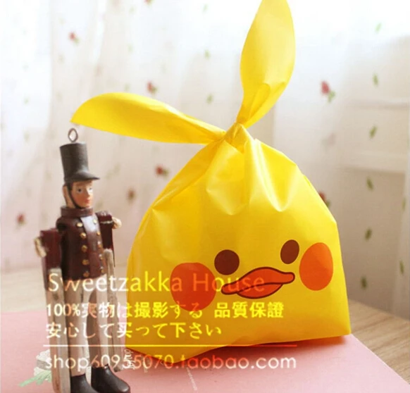 

Free shipping cute Rubber Duck decoration rabbit pattern candy gift bag cookie biscuit dessert packing bags birthday favors