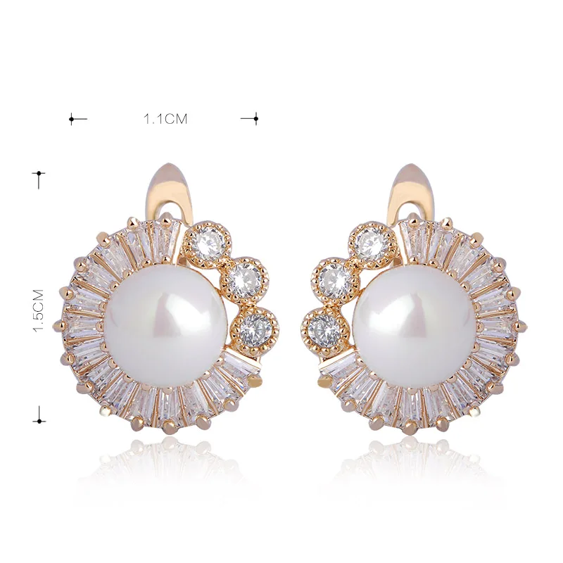 Женские серьги пусеты MECHOSEN элегантные золотого цвета с искусственным жемчугом и