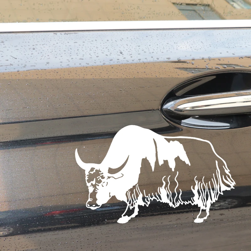 

YJZT 17.2CM*10.5CM Yak Decorate Pattern Car Sticker Bumper Accessories Vinyl Decal Black/Silver C4-2131