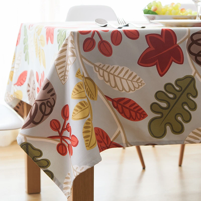 Пасторальный листья прямоугольник Скатерти печатный хлопок полиэстер Чай для