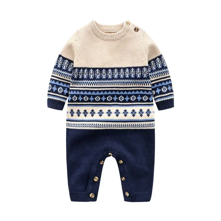 

Ircomll Hight Quality Baby Rompers O-Neck CottonToddler Boys knitting Jumpsuit Baby Boy Christmas Clothes Nowborn Kid outwear