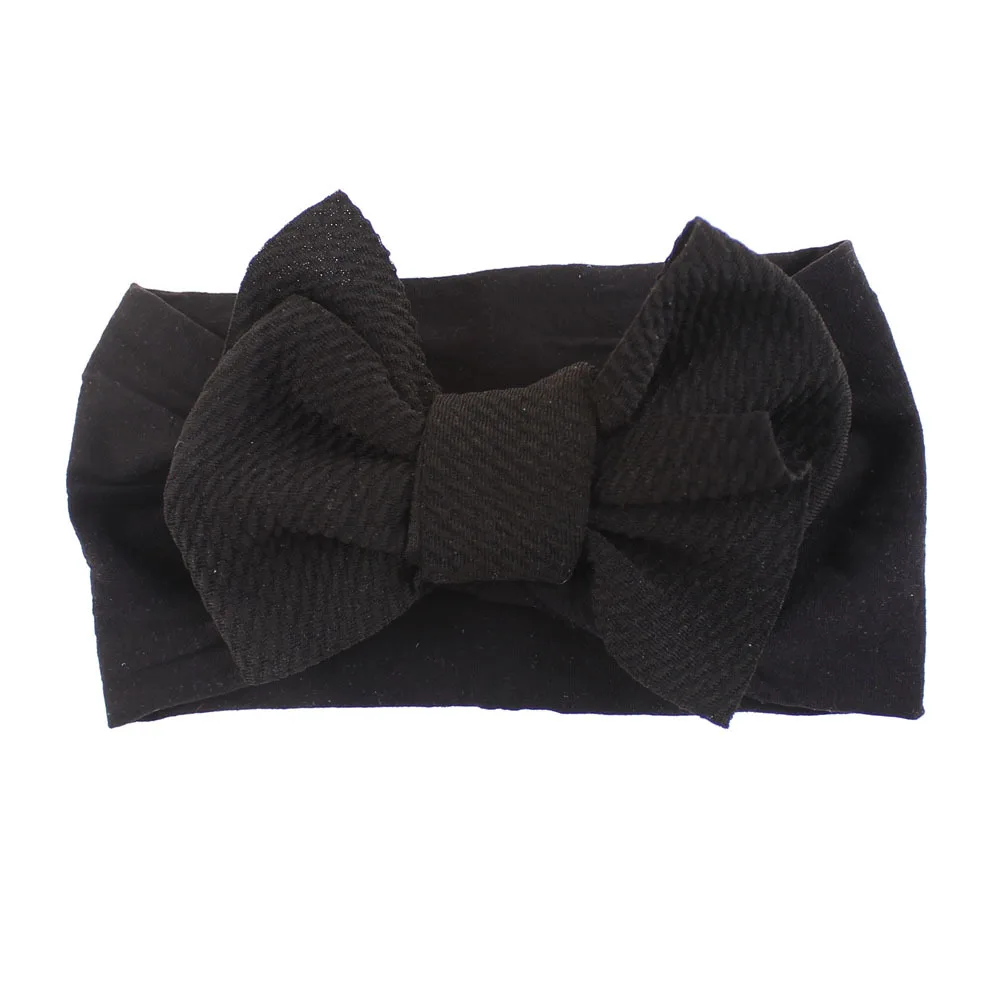 Black Nylon Новое поступление повязки голову-большой бант тюрбан Topknot нейлон мягкие эластичные повязки для волос ручной работы аксессуары для волос - Цвет: Black Nylon