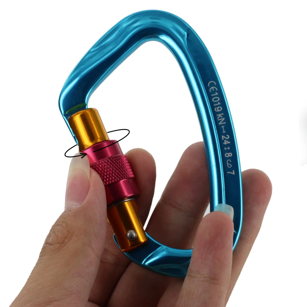 1 шт. 24KN открытый d образный альпинистский Скалолазание Туризм Винт Замок Карабин