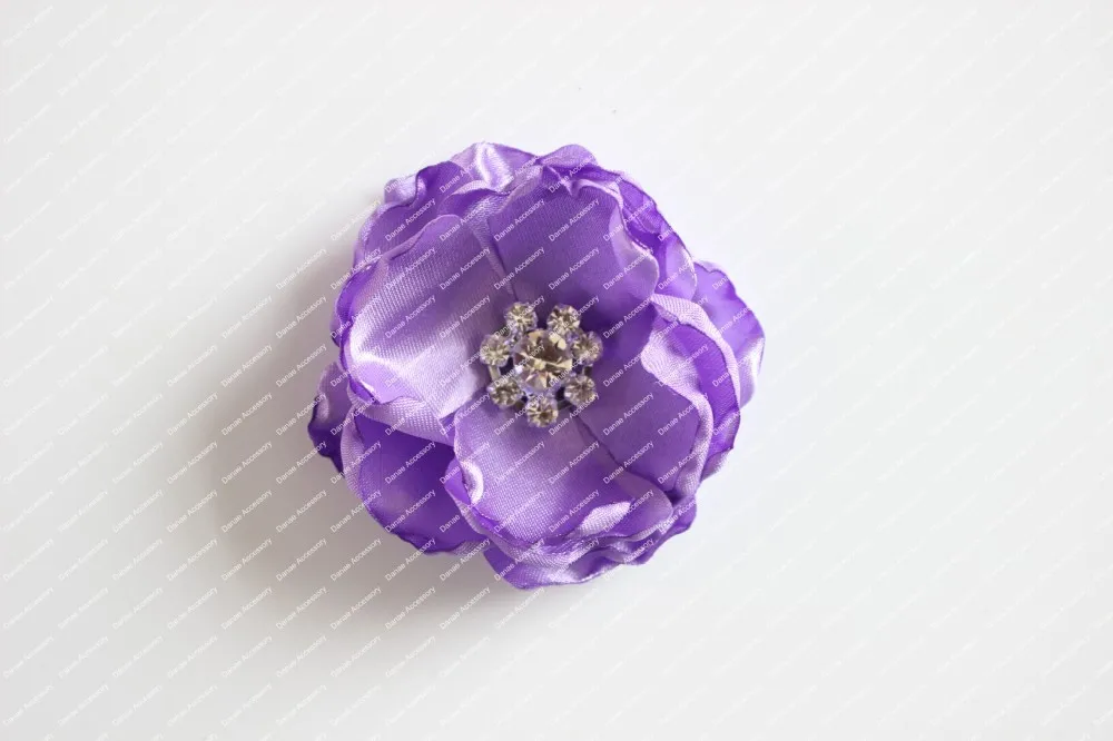 Романтическая атласная тканевый цветок для волос с выгоревшими краями оборками