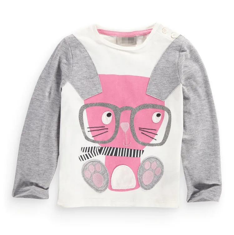 Camisetas mujer 7134 Jumpingbaby/ г. Футболка для девочек Одежда для маленьких девочек Детские футболки с длинными рукавами хлопковая Футболка Camiseta roupas infantis menina Rabbit - Цвет: Camisetas mujer 7134