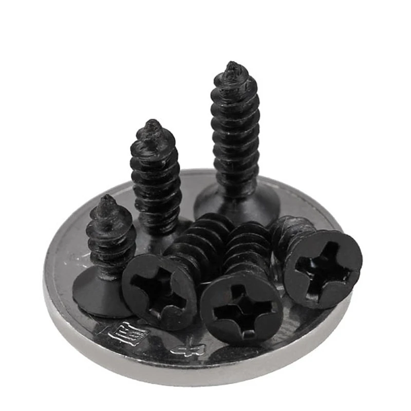 Винты M2mm * 4mm 5mm 6mm 8mm 10mm 12mm 1000pcs черные Серебряные металлические застежки