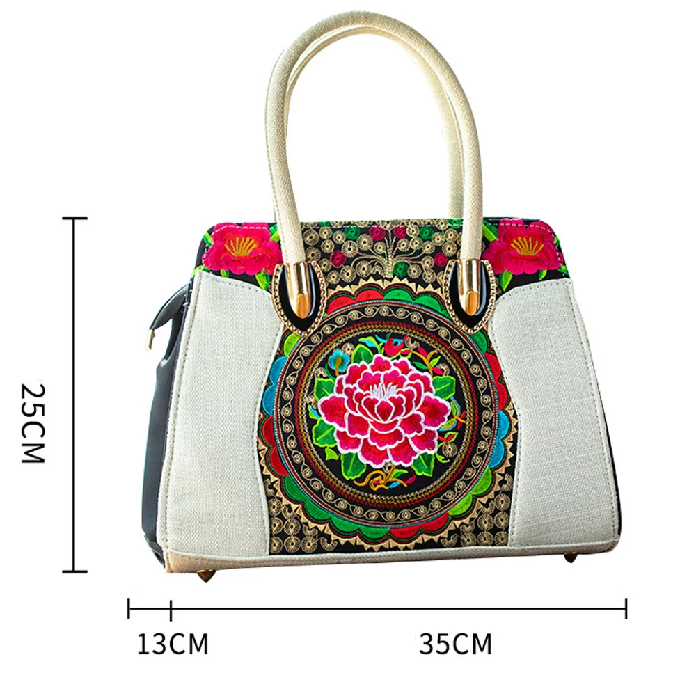 Винтажная женская сумка с вышивкой Цветочная Сумочка парусиновая Boho пляжная