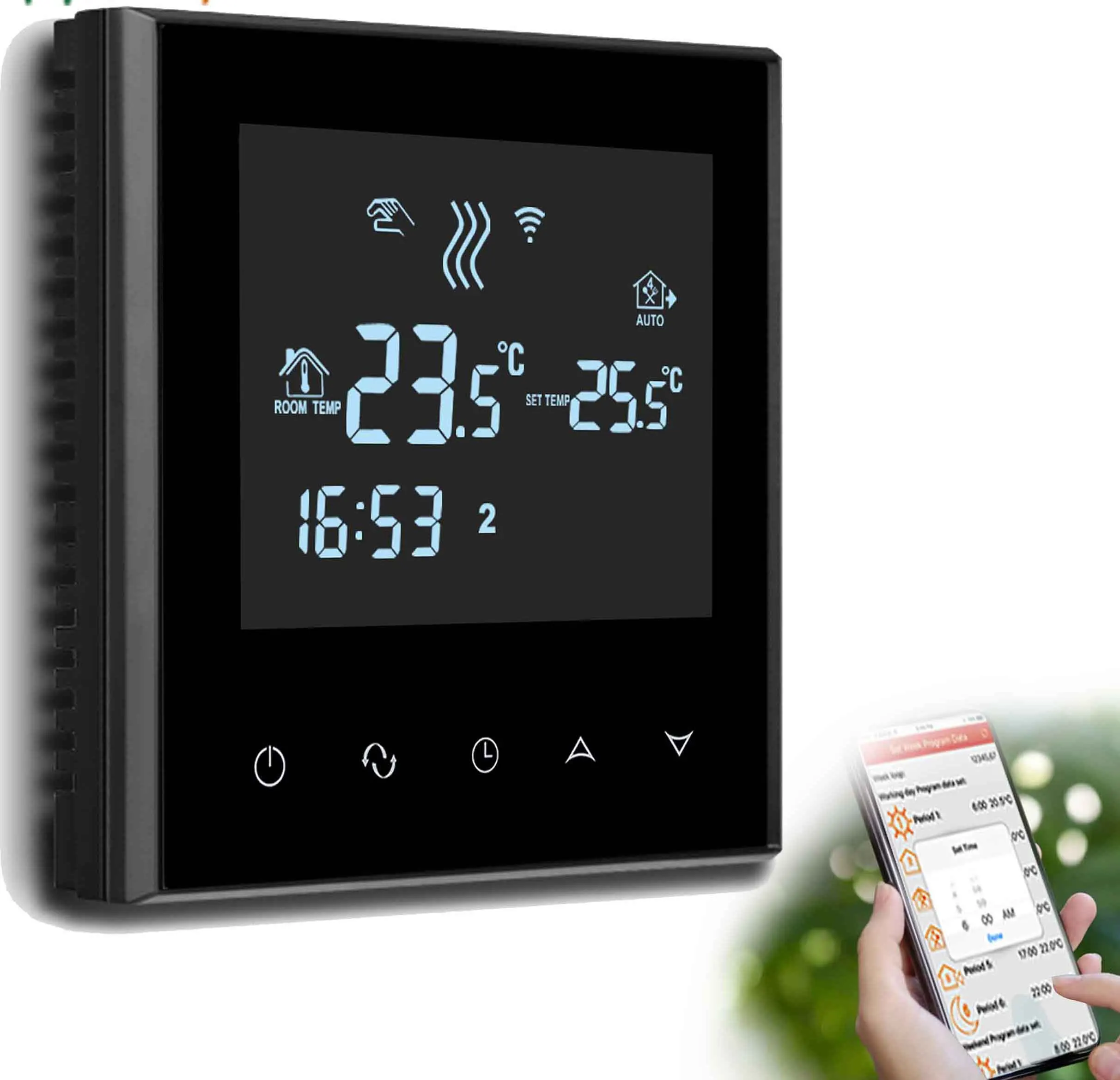 WIFI THERMOSTAT ЕС котельная термостат контроллер температуры wifi приложение для термостатического клапана радиатора - Цвет: WIFI THERMOSTAT