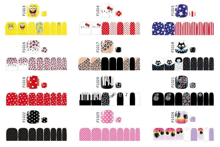Наклейки для ногтей 50 шт. модный летний клей ног наклейки цветочные узоры дизайн