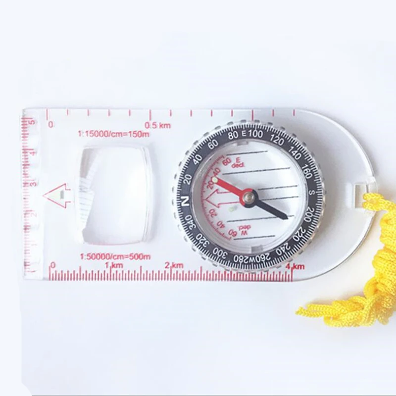 Map Scale Compass With Neck Strap Outdoor Camping Hiking Special Baseplate Ruler | Спорт и развлечения