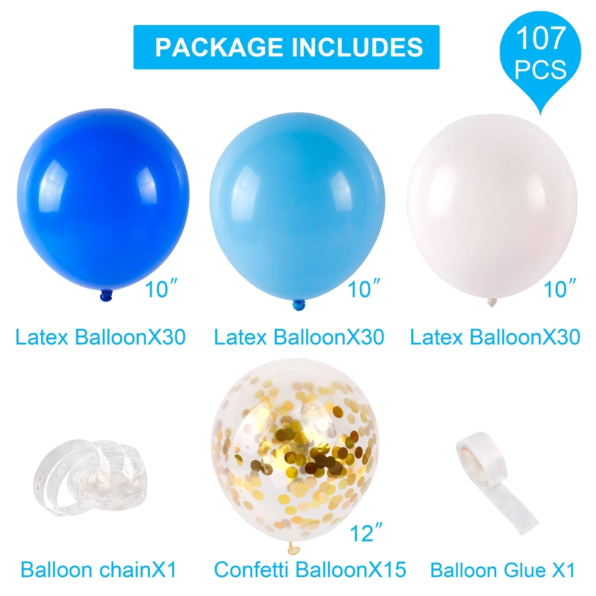 107 шт латексные воздушные шары арки синие воздушные шары набор свадебные шары Babyshower воздушные шары на день рождения Декор для детей и взрослых Globos balon