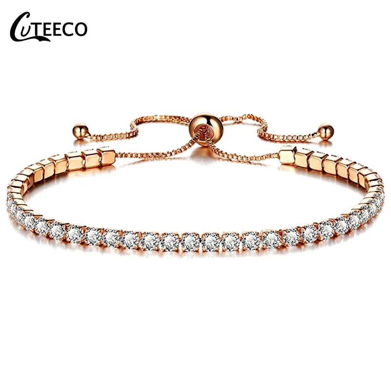 AD0390-6 CUTEECO европейские модные женские Подвески браслет кубического циркония бренд браслет Бесконечность Браслеты для женщин ювелирные изделия подарок - Окраска металла: AD0390-6