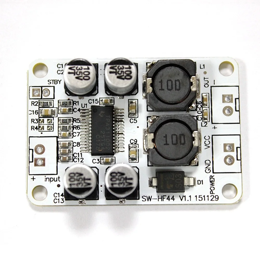 Плата цифрового усилителя мощности 30 Вт TPA3110 моно PBTL DIY книжная полка класса D DC 8 ~