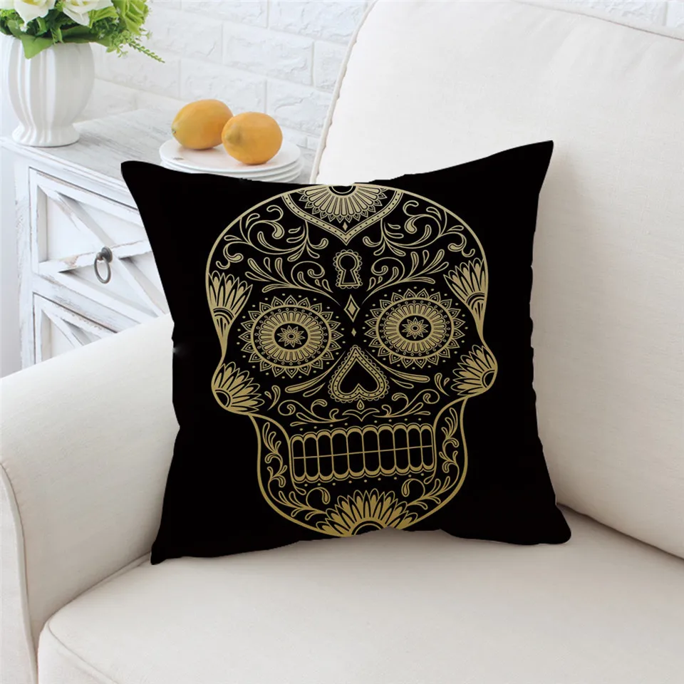 BeddingOutlet коллекция чехлов для подушек с изображением сахарного черепа черно белые