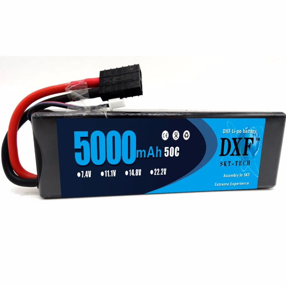 

DXF 2S 7.4V 5000mAh 50C LiPo Battery Pack with TRX Plug for RC Evader BX Car Truck Truggy Airplane UAV Drone FPV
