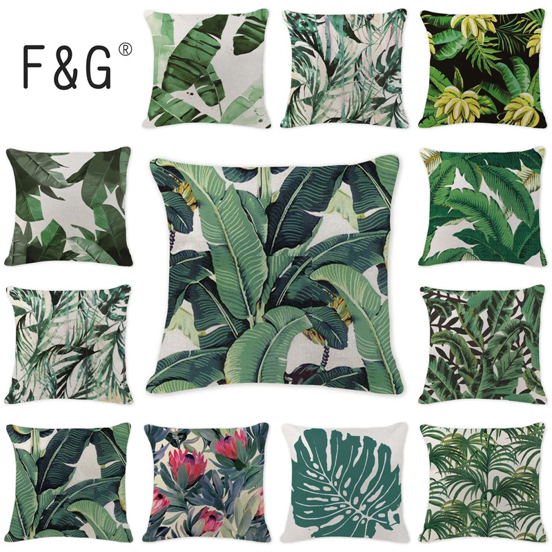 Роскошные Чехлы Чехол тропический Стиль листья Наволочки чехол s офиса большие