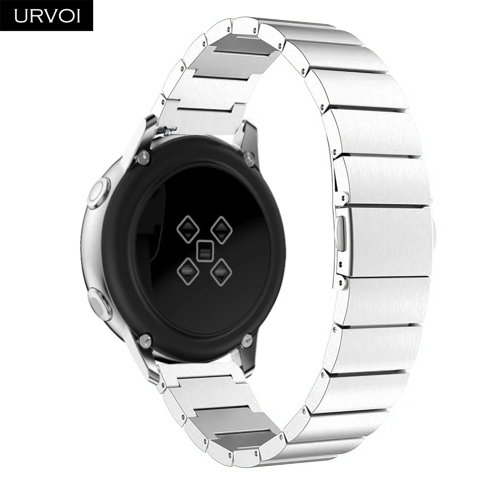 URVOI ремешок для Galaxy Watch Active 42 46 мм ремешок из нержавеющей стали 1 ряд складной застежка quick release прочный запястье