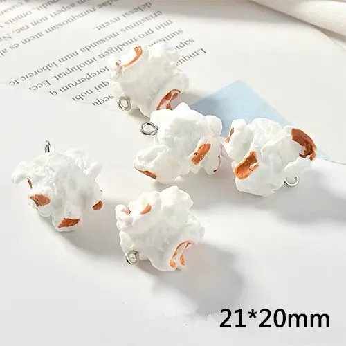 12 Стиль 30 шт./лот моделирование мультфильм попкорн форма из смолы бусины с вешалкой diy ювелирные изделия серьги/одежда подвески аксессуар - Цвет: 12