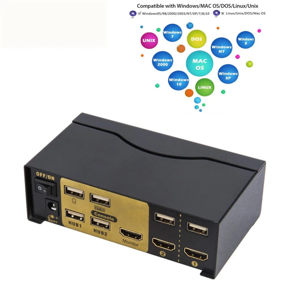 USB HDMI KVM переключатель концентратор многократное компьютерное переключение