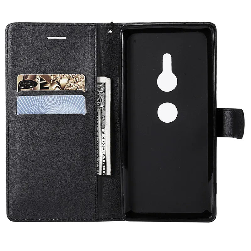 For Sony Xperia XZ2 Case Luxury Leather Wallet Phone H8216 H8266 H8296 Flip | Мобильные телефоны и аксессуары
