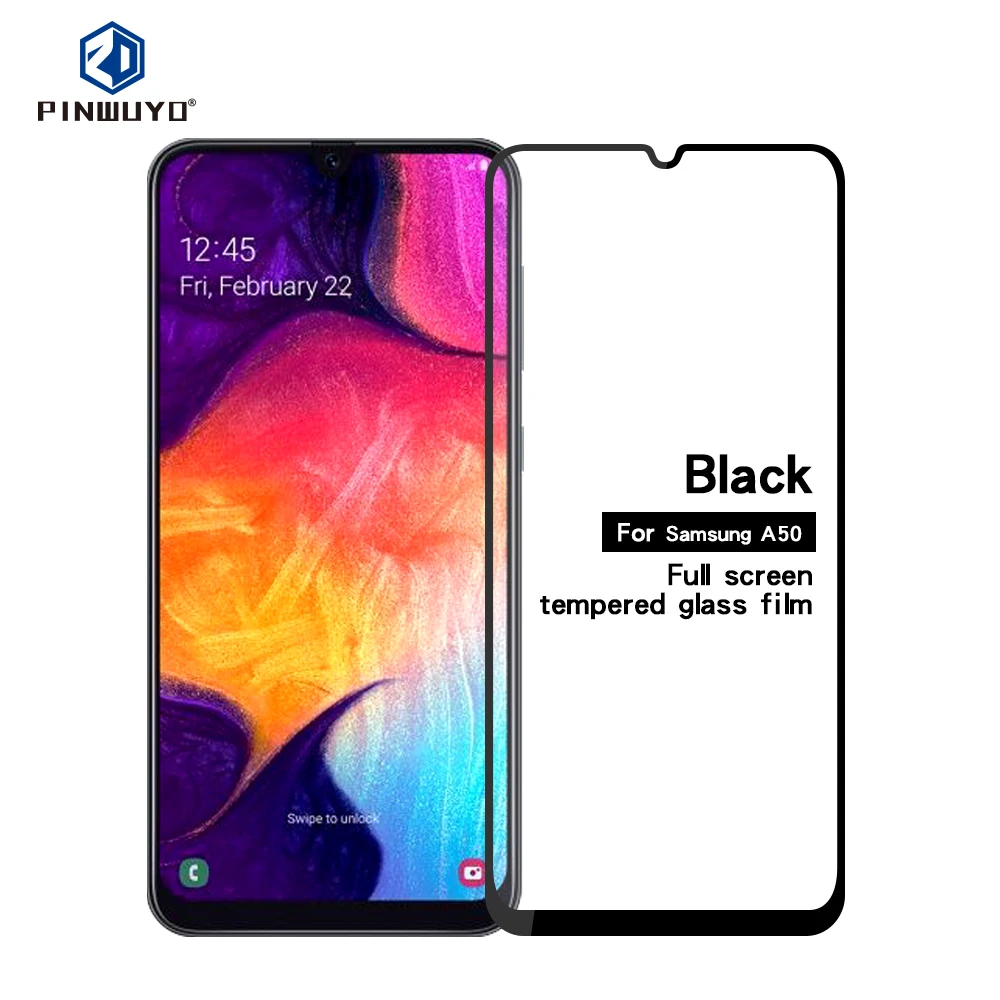 PINWUYO для Samsung Galaxy A50 Стекло 9H полноэкранная Защитная пленка A30 закаленное стекло
