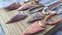 druzy agate necklace fashion stone long knotted arrow drop pendant necklace women lariat necklaces