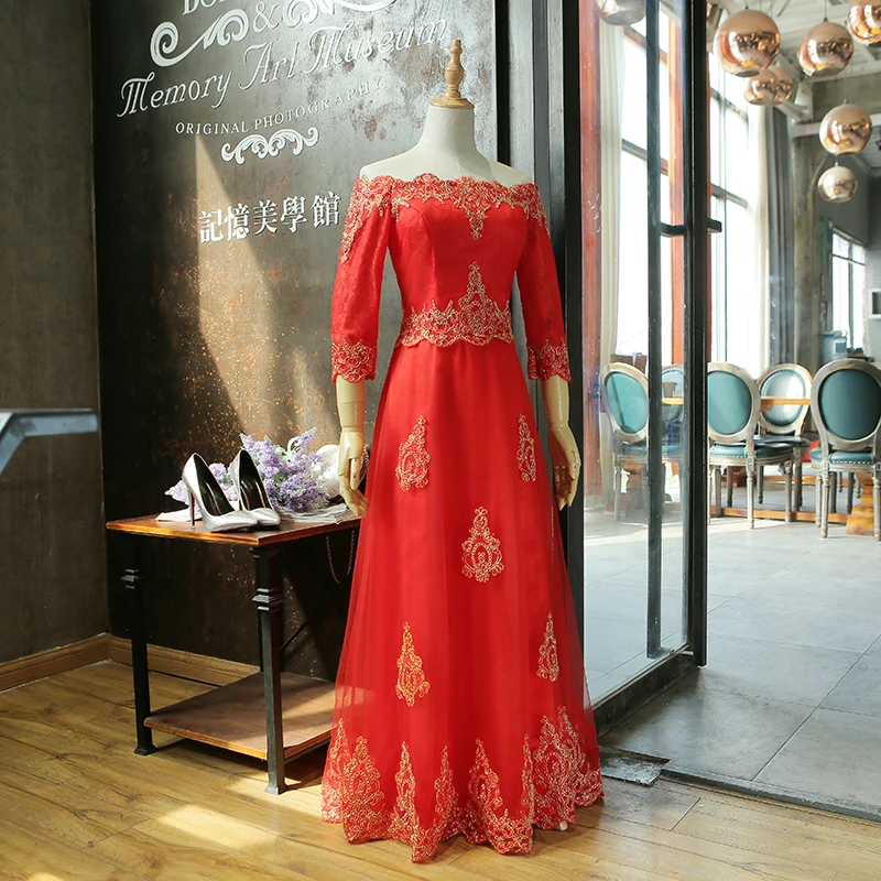 SOCCI Weekend Red Long Evening Dress 2017 Tulle Lace Floor length Formal wedding Party Dresses up back Gowns robe de soiree | Свадьбы и