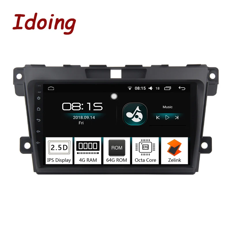 Автомобильный мультимедийный плеер Idoing 1Din 2.5D IPS экран android 8 0 радио Vedio подходит