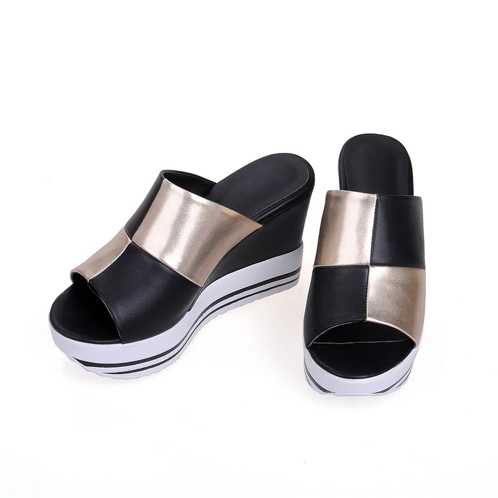 Женские босоножки MEMUNIA летние вечерние туфли на танкетке для отдыха большие