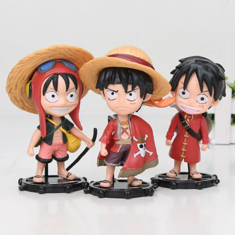 3 шт./компл. 12 см аниме мультфильм One Piece экшн-Фигурка Обезьяна D Луффи ПВХ
