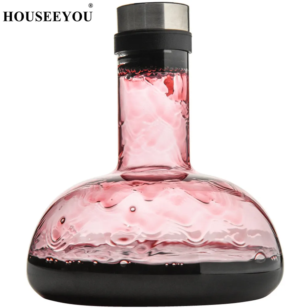 1000ML HOUSEEYOU ручной работы Быстрый Декантер для красного вина Кристалл стекло шампанское виски контейнер питьевой бутылки бар наборы свадебный подарок - Цвет: 1000ML