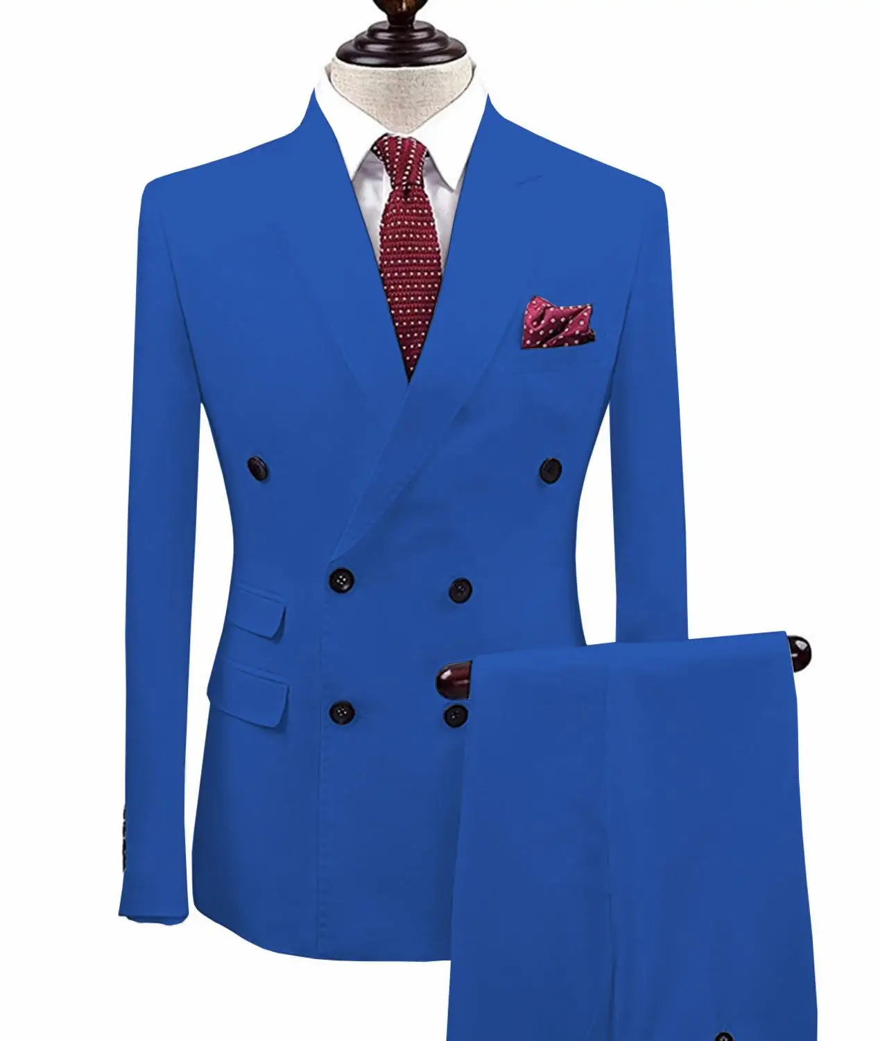 Royalblue Мужские костюмы Slim Fit из двух частей шампанского деловой пиджак жениха смокинг Блейзер зеленые костюмы для свадьбы выпускного вечера(Блейзер+ брюки - Цвет: Royalblue