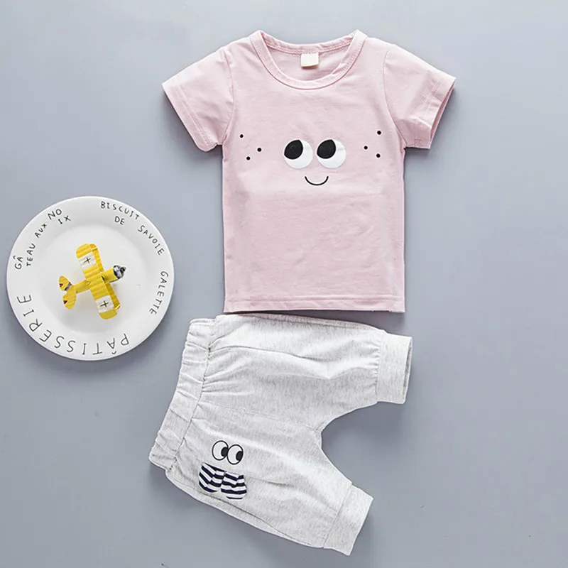 Mayfair Cabin Summer 2020 Boys Clothes Toddler Boy Set Eyes Print T-shirts Children Clothing+ Pants Fashion Kids | Детская одежда и
