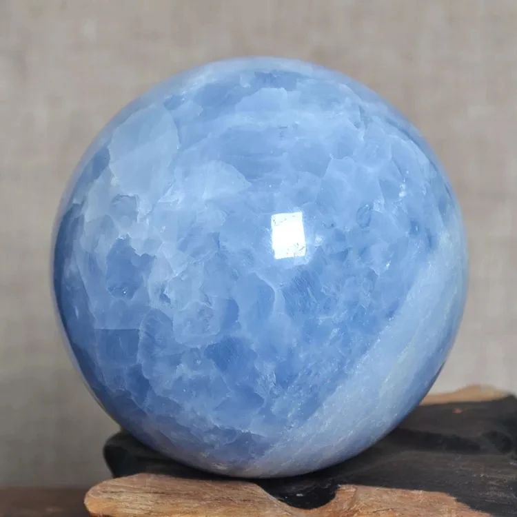 3-10cm natural blue celestine Crystal Sphere Ball from Madagascar for sale
