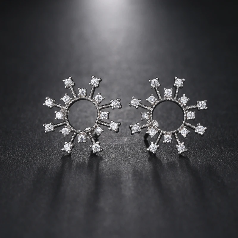Женские круглые серьги пусеты EMMAYA модные с фианитами ААА|round stud earrings|fashion earringsstud