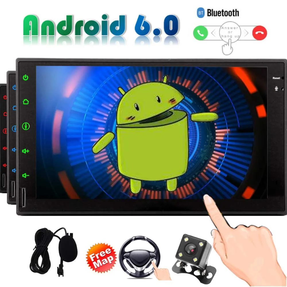 Двойной Din стерео 7 дюймов Автомобильный ПК мультимедиа Quad-основной игрок
