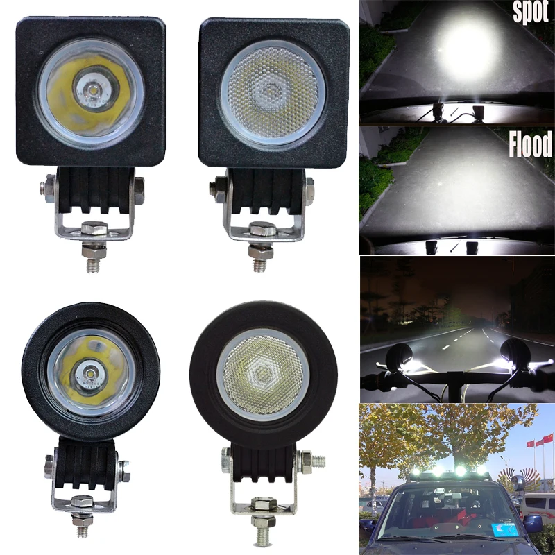 Светодиодный рабочий светильник 2x10 Вт квадратный круглый прожектор для вождения