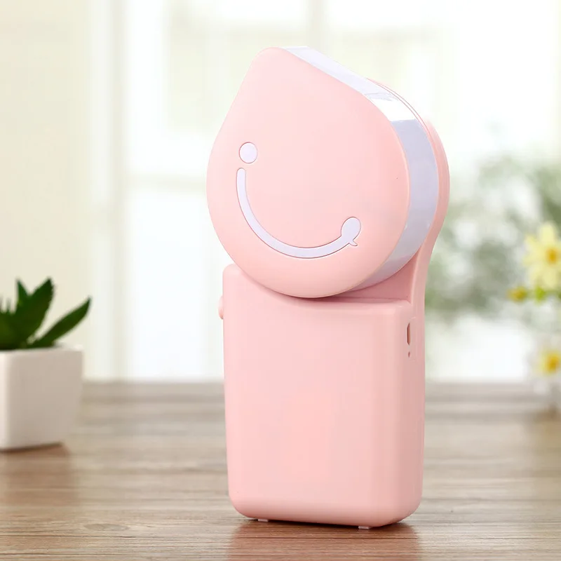 Модный Перезаряжаемый USB мини-вентилятор с изображением улыбки, бесшумный вентилятор, настольный кондиционер, беспузырьковый контроллер вентилятора Ventilador