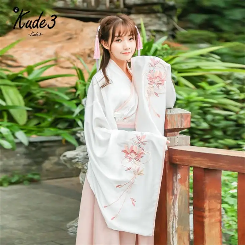 Скидка на праздник! Новая традиционная юбка Hanfu с вышивкой и большими рукавами