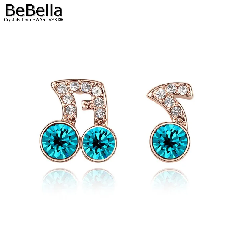 BeBella stud сережки ноты изготовленный с элементами Swarovski|earrings stud|note earringsmusic note earrings |