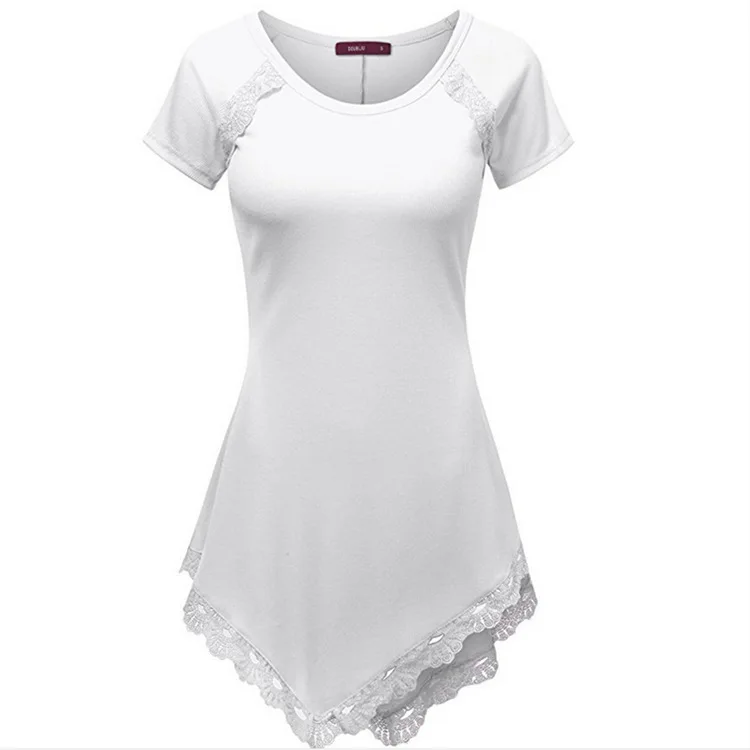 Weania женские Элегантная футболка Женские однотонные с круглым вырезом коротким