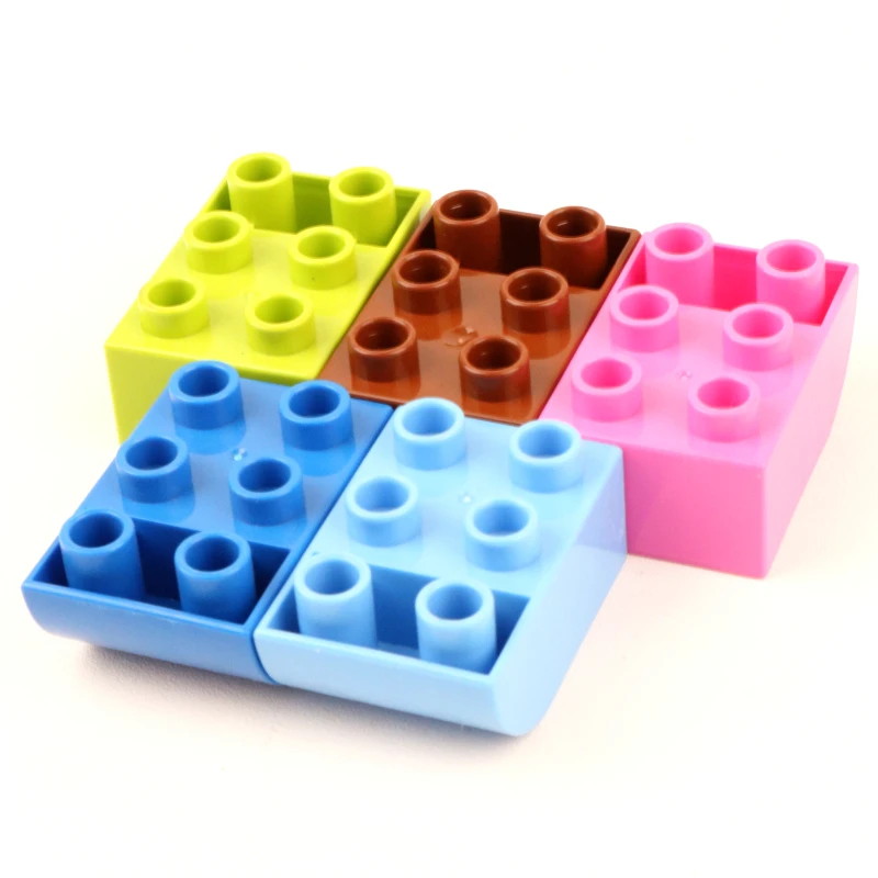 6 шт./лот 2x3dots изогнутые Двусторонняя кирпичи большие частицы строительные блоки