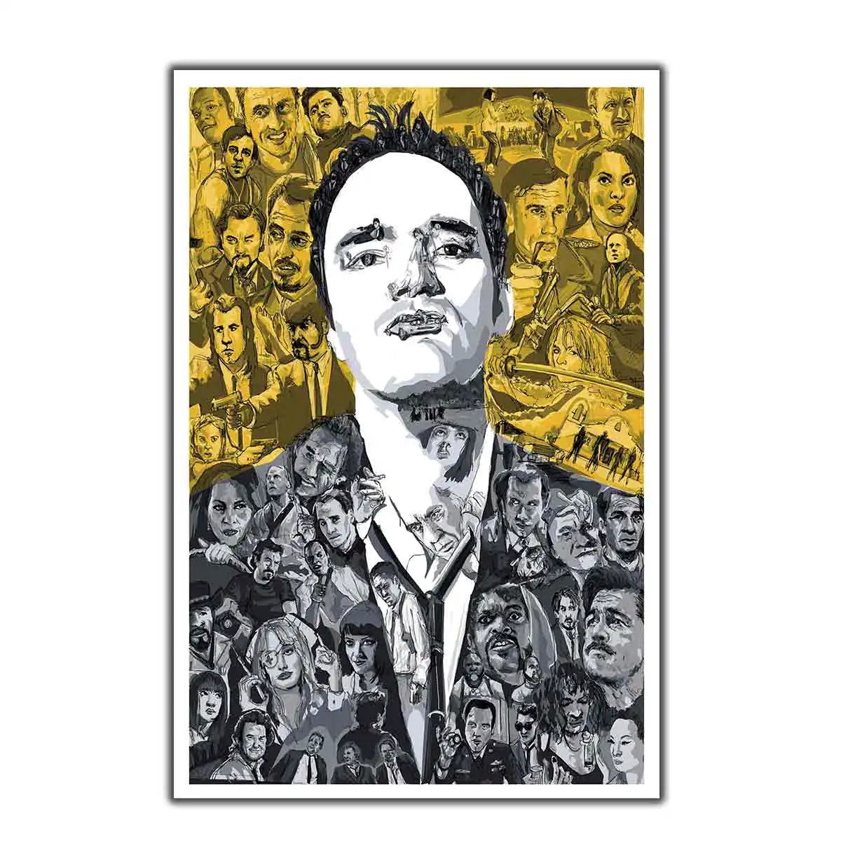 Художественный плакат Quentin Tarantino с изображением звезды из фильма домашний
