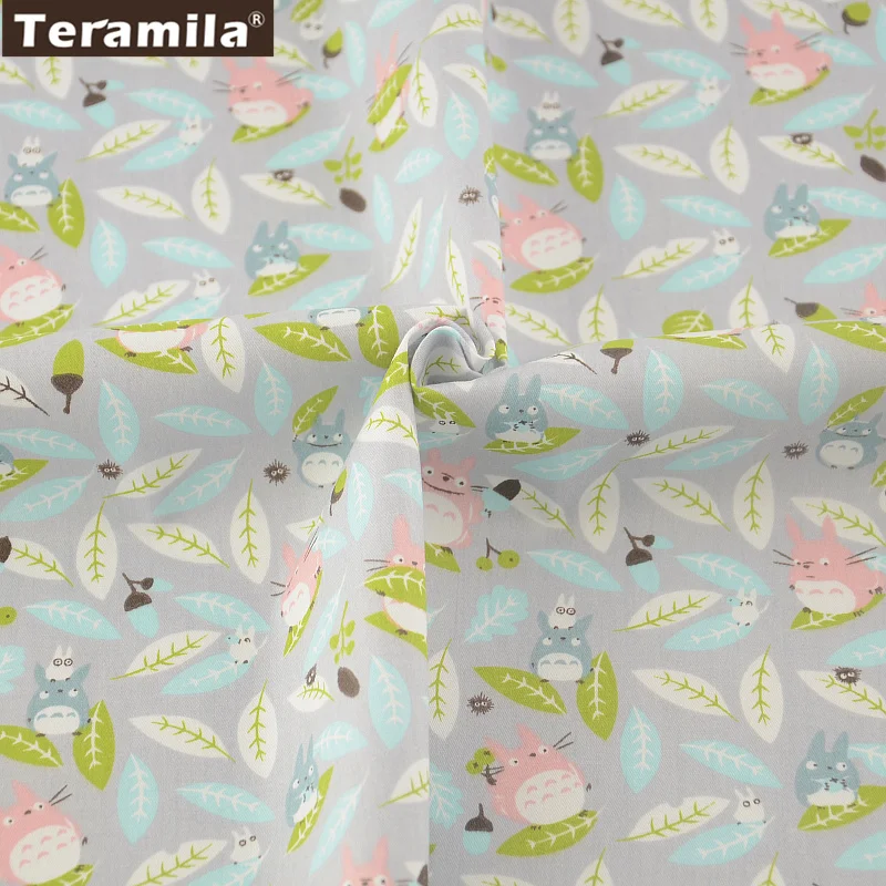 Серый Цвет ткани Новые поступления листья и Животные Шаблоны твил Жир Квартал