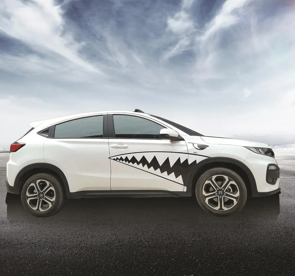 2 шт. виниловые водонепроницаемые наклейки на автомобиль сделай сам с зубами