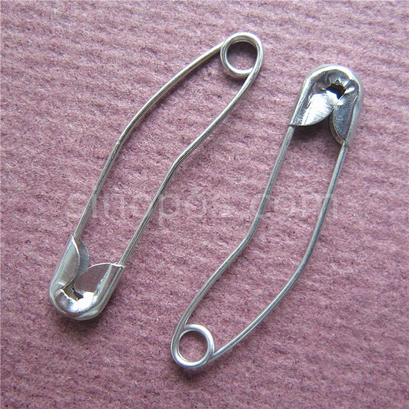 Стальные изогнутые безопасные штифты 28 мм серебристого цвета 0 # Стёганые бананы