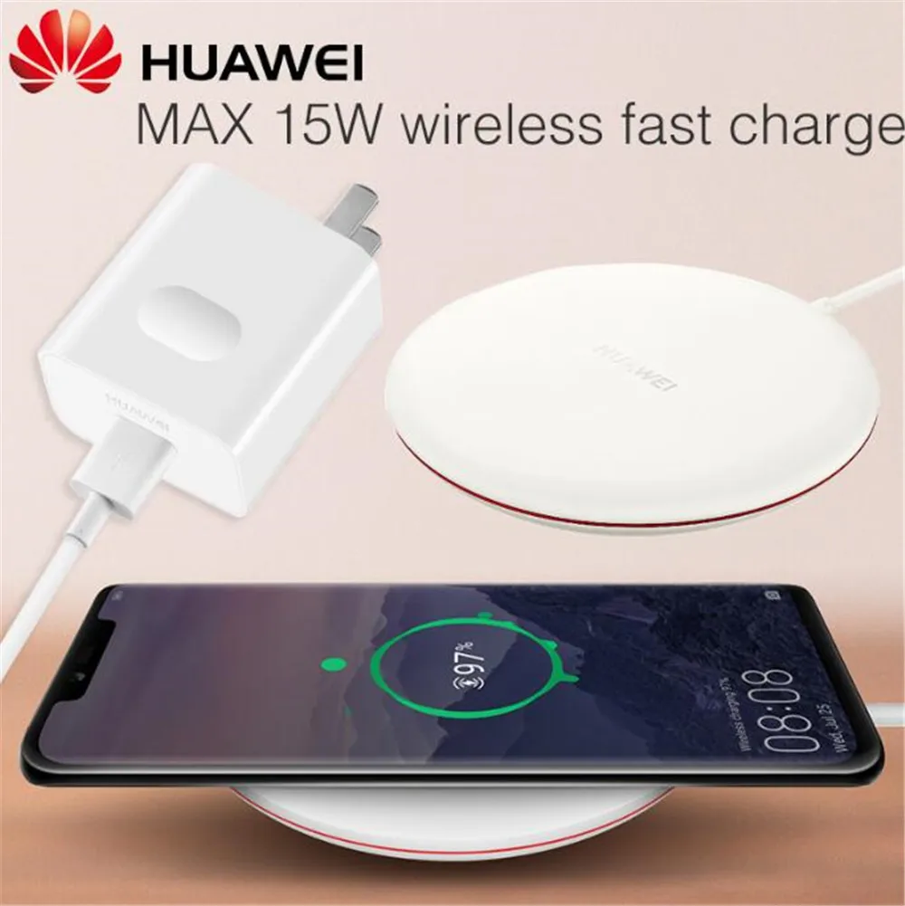 Оригинальное Беспроводное зарядное устройство HUAWEI QI type C CP60 WOriginal HUPC Smart 15 Вт Max HUAWEI mate 20 Pro RS Совместимо с IPhone samsung