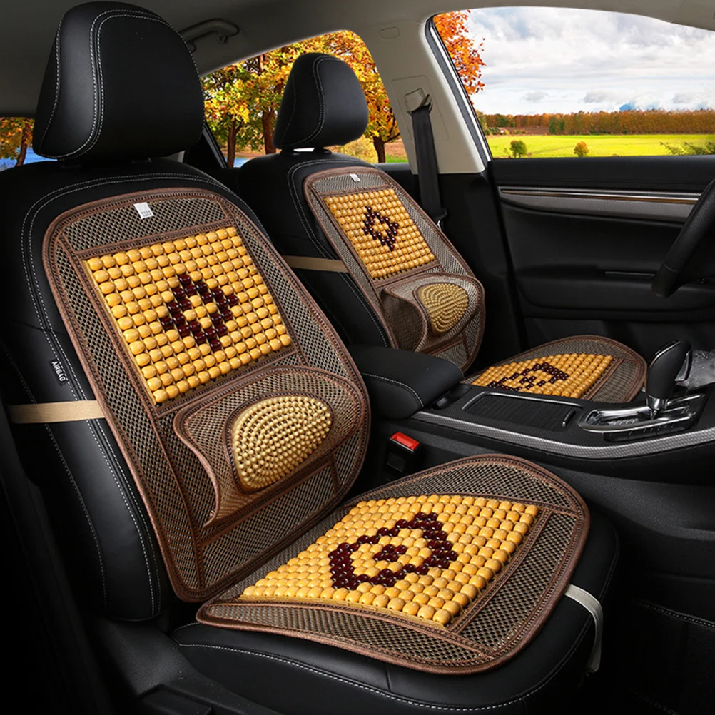 1pc Car Seat Cover Summer Cool Wooden Beads Auto Covers Universal Single Piece Breathable Pad Cushion Supplies | Автомобили и
